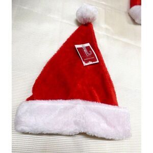 Set of 2 North Light Santa Hat , Red/White, Size M (22” circumference)